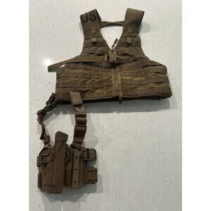 USMC MOLLE Tactical Vest Set Coyote Brown, Vest & Holster